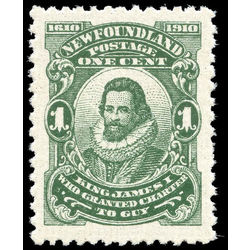 newfoundland stamp 87 king james i 1 1910