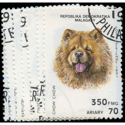 madagascar stamp 1003a 1003g dogs 1991