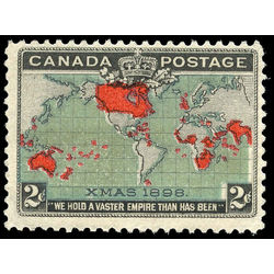 canada stamp 86 christmas map of british empire 2 1898 muddy m fnh 001