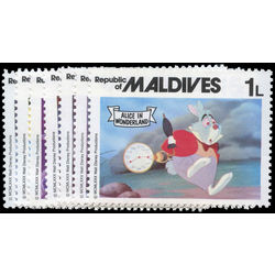 maldives stamp 887 893 walt disney s alice in wonderland 1980