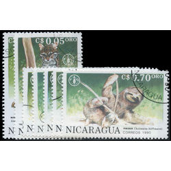 nicaragua stamp 1821 1827 jungle animals 1990