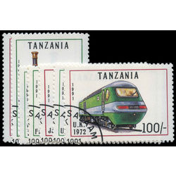 tanzania stamp 800 806 trains 1991