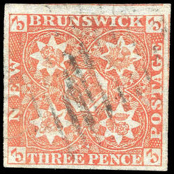 new brunswick stamp 1a pence issue 3d 1851 u vf 006