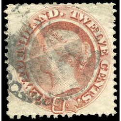 newfoundland stamp 28a queen victoria 12 1865 u vf 005