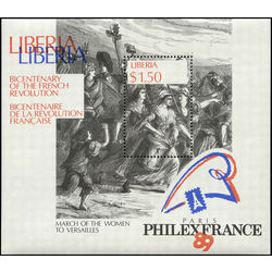 liberia stamp 1130 french revolution bicentenary 1 50 1989