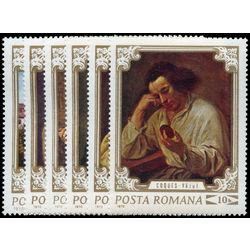 romania stamp 2218 23 the senses paintings by gonzales coques 1970