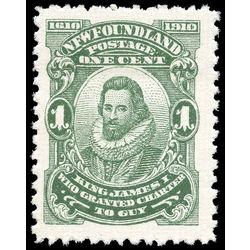 newfoundland stamp 87xii king james i 1 1910