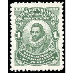 newfoundland stamp 87xiv king james i 1 1910 m vfnh 002