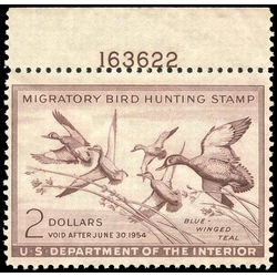 us stamp rw hunting permit rw20 blue winged teal 2 1953 m nh 001