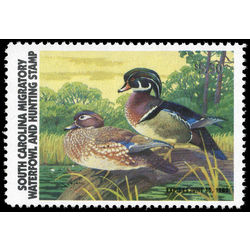 us stamp rw hunting permit rw sc1 south carolina wood ducks 5 50 1981
