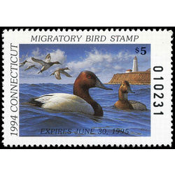 us stamp rw hunting permit rw ct2 canvasbacks connecticut 5 1994