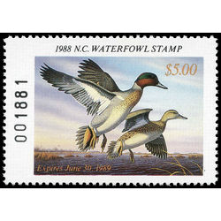 us stamp rw hunting permit rw nc6 north carolina green winged teal 5 1988