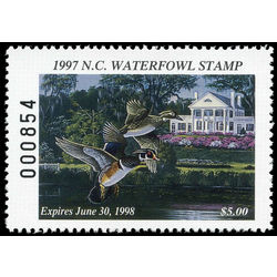 us stamp rw hunting permit rw nc15 north carolina wood ducks 5 1997