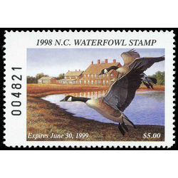us stamp rw hunting permit rw nc17 north carolina canada geese 5 1998
