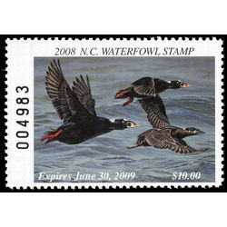 us stamp rw hunting permit rw nc37 north carolina surf scoters 10 2008