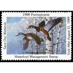 us stamp rw hunting permit rw pa6 pennsylvania wood ducks 5 50 1988