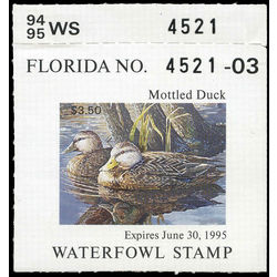 us stamp rw hunting permit rw fl16 florida mottled duck 3 50 1994