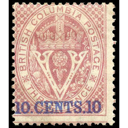 british columbia vancouver island stamp 10 surcharge 1867