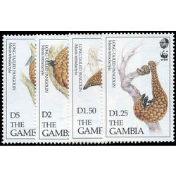 gambia stamp 1362 1365 long tailed pangolin world wildlife fund 1993