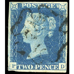 great britain stamp 2 queen victoria two penny blue 2p 1840 U VF 004