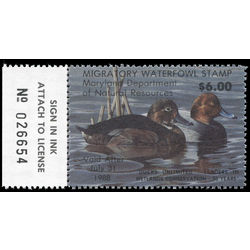 us stamp rw hunting permit rw md14 maryland redheads 6 1987