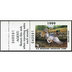 us stamp rw hunting permit rw nh17a new hampshire mallards 4 1999