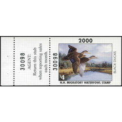 us stamp rw hunting permit rw nh18a new hampshire black ducks 4 2000