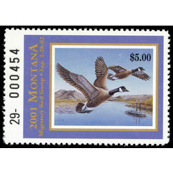 us stamp rw hunting permit rw mt49 montana canada geese 5 2001