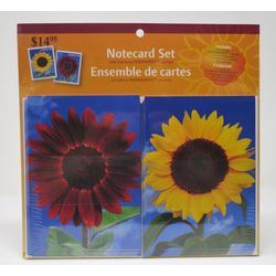 sunflowers notecard set with matching permanent stamps