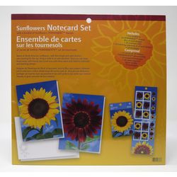 sunflowers notecard set with matching permanent stamps