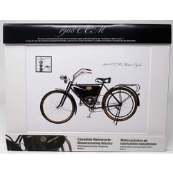 commemorative lithograph of the 1908 ccm light weight motor cycle