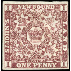 newfoundland stamp 1i 1857 first pence issue 1d 1857 m vf 001