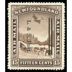 newfoundland stamp 211ii dog sled and airplane 15 1933 m vf 001