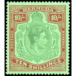bermuda stamp 126a king george vi 10sh 1938