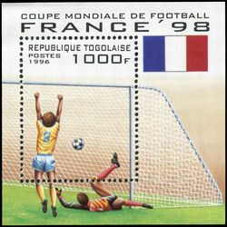 togo stamp 1719 1998 world cup soccer championships france 1996