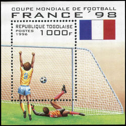 togo stamp 1719 1998 world cup soccer championships france 1996