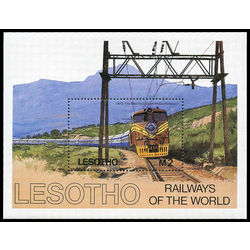lesotho stamp 458 trains 1984