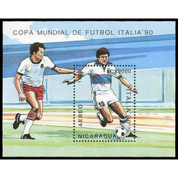 nicaragua stamp c1169 world cup soccer championships italy 1989