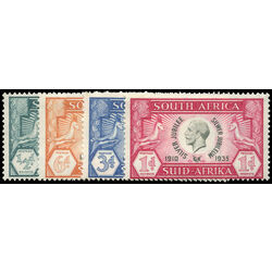 south africa stamp 68a 71a george v and springboks 1935