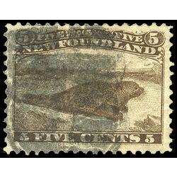 newfoundland stamp 25 harp seal 5 1866 u vf 005