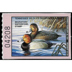 us stamp rw hunting permit rw tn14 tennessee redheads 12 1990