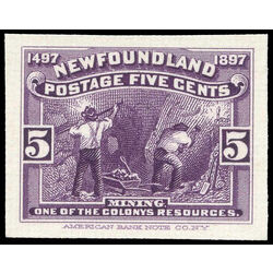 newfoundland stamp 65p mining 5 1897