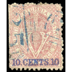 british columbia vancouver island stamp 15 surcharge 1869 u f 007