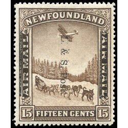 newfoundland stamp 211 dog sled and airplane 15 1933