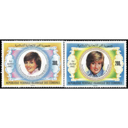 comoros stamp 546 7 21st birthday of princess of wales 1982