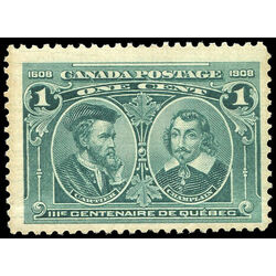 canada stamp 97i cartier champlain 1 1908 m fnh 002