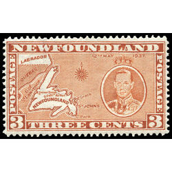 newfoundland stamp 234a newfoundland map 3 1937