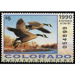 us stamp rw hunting permit rw co1 colorado canada geese 5 1990