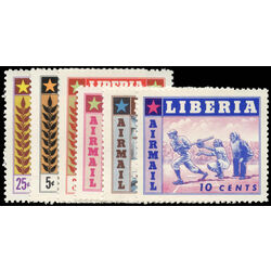 liberia stamp 347 9 c88 c90 sports 1955