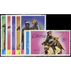 liberia stamp 466 472 africans playing native instruments 1967